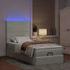 vidaXL Ottoman-Bett mit Matratzen & LEDs Hellgrau 80x200 cm Samt