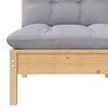 vidaXL 2-Sitzer-Gartensofa mit Grauen Kissen Massivholz Kiefer