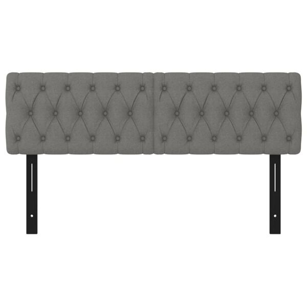vidaXL Kopfteile 2 Stk. Dunkelgrau 80x7x78/88 cm Stoff