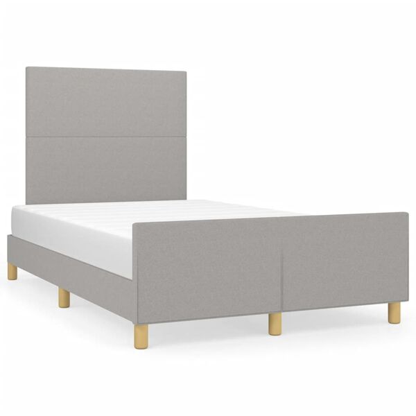 vidaXL Bettgestell ohne Matratze Hellgrau 120x200 cm Stoff