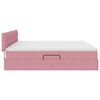 vidaXL Bett mit Stauraum und LED mit Matratze Rosa 200 x 200 cm Samt