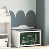vidaXL Box mit Stauraum und Tafelvorderseite ROROS Grau und Wei&szlig;