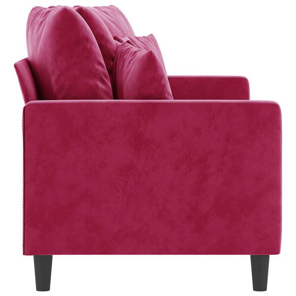 vidaXL 2-Sitzer-Sofa Weinrot 140 cm Samt