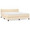 vidaXL Boxspringbett mit Matratze Creme 160x200 cm Stoff