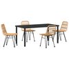 vidaXL Garten Essgruppe 5 pcs Braun Pulverbeschichteter Stahl