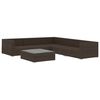 vidaXL 6-tlg. Garten-Lounge-Set mit Auflagen Poly Rattan Braun