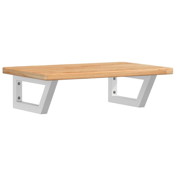 vidaXL Waschtischplatte mit Halterung Stahl und Massivholz Eiche