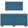vidaXL Boxspringbett mit Matratze Blau 140x200 cm Samt