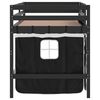 vidaXL Kinderhochbett mit Vorh&auml;ngen Wei&szlig; Schwarz 90x190 cm Kiefernholz