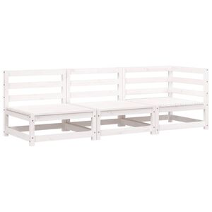 vidaXL Gartensofa 3-Sitzer Wei&szlig; Massivholz Kiefer
