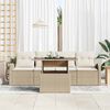 vidaXL Garten-Sofa-Set mit Kissen mit Kissen 5 pcs Beige Poly Rattan