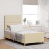 vidaXL Bettgestell mit Kopfteil Creme 90 x 190 cm Stoff