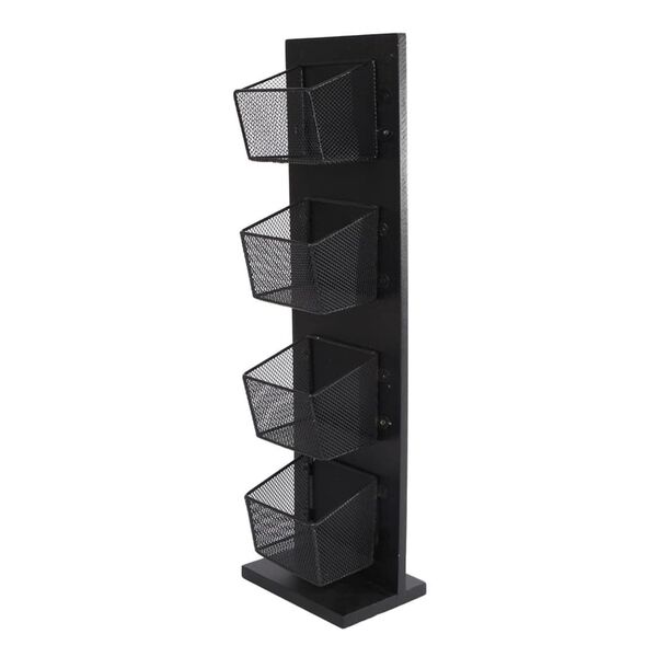 Gifts Amsterdam Tee-Organizer Mandy 1x4 Holz Metall Schwarz 12x8x42 cm