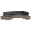 vidaXL Gartensofa-set mit Kissen 9 pcs Grau Poly-Rattan