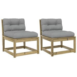 vidaXL Gartensofas mit Kissen 2 Stk. Kiefernholz Impr&auml;gniert