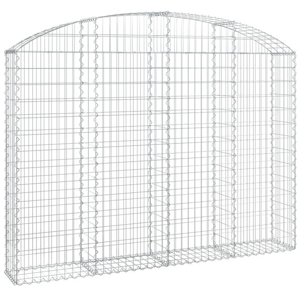 vidaXL Gabione mit Hochbogen 200x30x140/160 cm Verzinktes Eisen