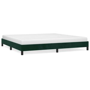vidaXL Bettgestell ohne Matratze Dunkelgr&uuml;n 200x200 cm Samt
