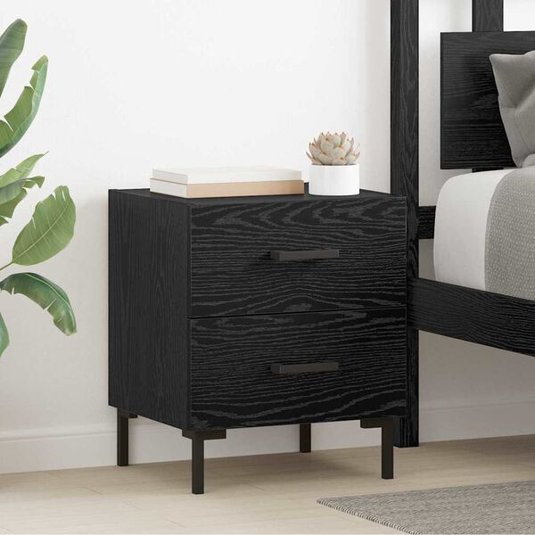 vidaXL Nachttisch Schwarz Eichen-Optik 40 x 35 x 47,5 cm Holzwerkstoff