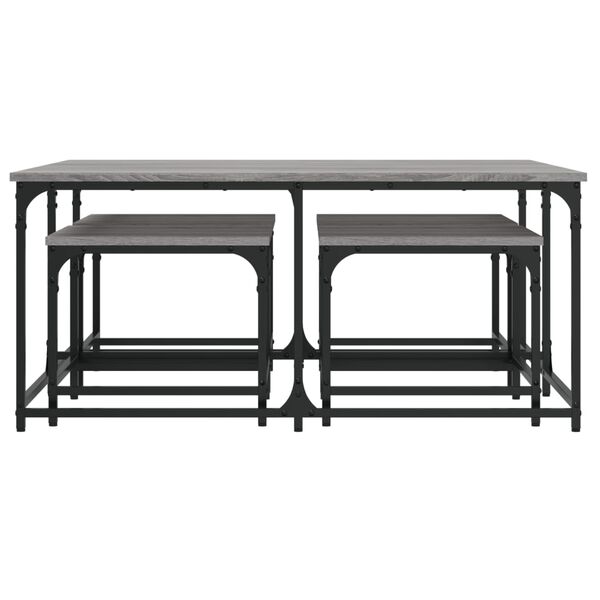vidaXL Satztische 5 Stk. Grau Sonoma Holzwerkstoff