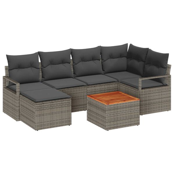 vidaXL Garten-Sofa-Set 7 pcs Grau