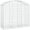 vidaXL Gabione mit Hochbogen 150x50x120/140 cm Verzinktes Eisen