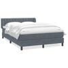 vidaXL Boxspringbett mit Matratze Dunkelgrau 140x210 cm Samt