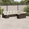 vidaXL 10-tlg. Garten-Sofagarnitur mit Kissen Braun Poly Rattan