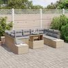 vidaXL Garten-Sofa-Set mit Speicher 10 pcs Beige Poly Rattan