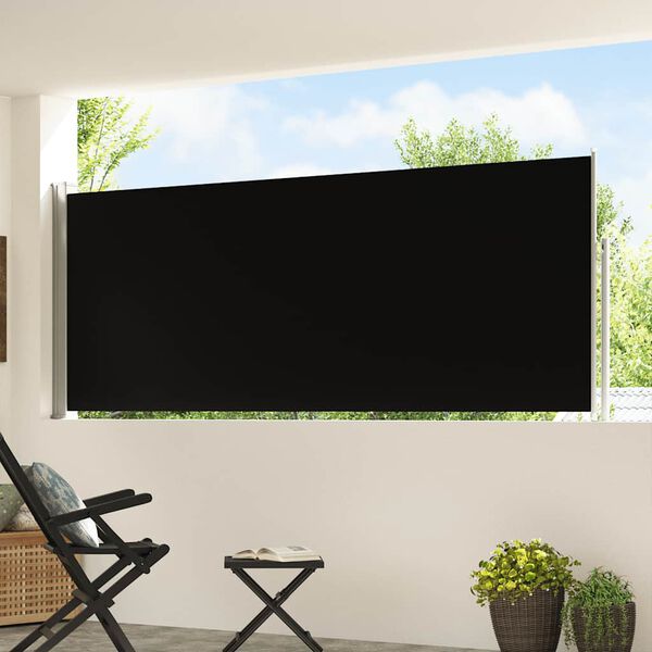 vidaXL Ausziehbare Seitenmarkise 120&times;500 cm Schwarz