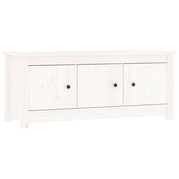 vidaXL Schuhschrank Wei&szlig; 110x38x45,5 cm Massivholz Kiefer