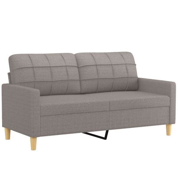 vidaXL 2-tlg. Sofagarnitur mit Kissen Taupe Stoff