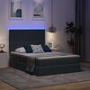 vidaXL Bett mit Stauraum und LED Dunkelgrau 140 x 190 cm Samt
