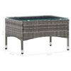 vidaXL 2-tlg. Garten-Lounge-Set mit Auflage Poly Rattan Grau