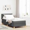 vidaXL Boxspringbett mit Matratze Dunkelgrau 100 x 200 cm Stoff