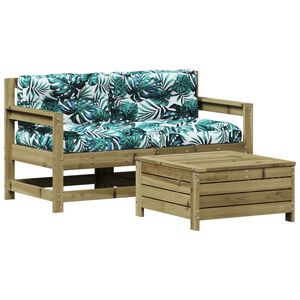 vidaXL 3-tlg. Garten-Lounge-Set mit Kissen Kiefernholz Impr&auml;gniert