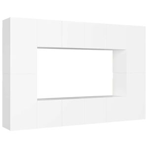 vidaXL 8-tlg. TV-Schrank-Set Wei&szlig; Holzwerkstoff