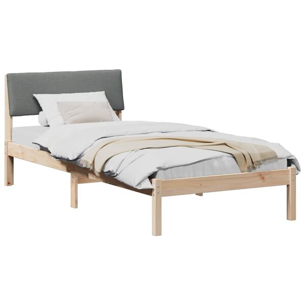 vidaXL Bettgestell Braun und Dunkelgrau 90 x 200 cm Massivholz Kiefer
