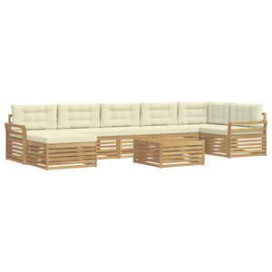 vidaXL Outdoor-Sofagarnitur 8 Stk. Wei&szlig; und Creme