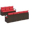 vidaXL Gartensofa-set 8 stk. 7-Sitzanzahl Beige und Rot Poly-Rattan