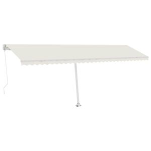 vidaXL Manuelle Markise mit Solar-LED 6 x 3 m Creme 100% Polyester
