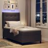 vidaXL Boxspringbett mit Matratze Dunkelbraun 90 x 190 cm Stoff