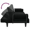 vidaXL Schlafsofa mit Armlehnen Schwarz Stoff