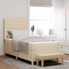 vidaXL Boxspringbett mit Matratze mit Kopfteil Creme 80 x 200 cm Stoff