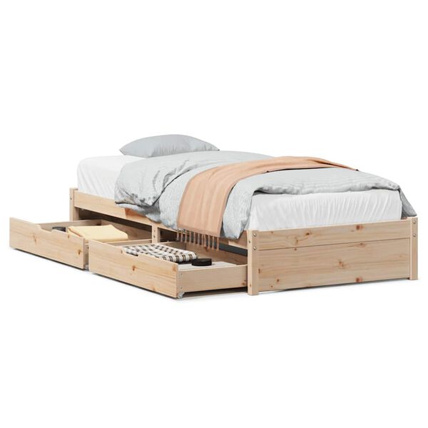 vidaXL Massivholzbett ohne Matratze 75x190 cm Kiefernholz