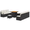 vidaXL Gartensofa-set 10 stk. Schwarz Poly-Rattan