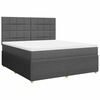 vidaXL Boxspringbett mit Matratze Dunkelgrau 180x200 cm Stoff