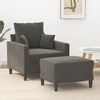 vidaXL Sessel mit Hocker Dunkelgrau 60 cm Samt