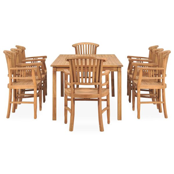 vidaXL 9-tlg. Garten-Essgruppe Massivholz Teak