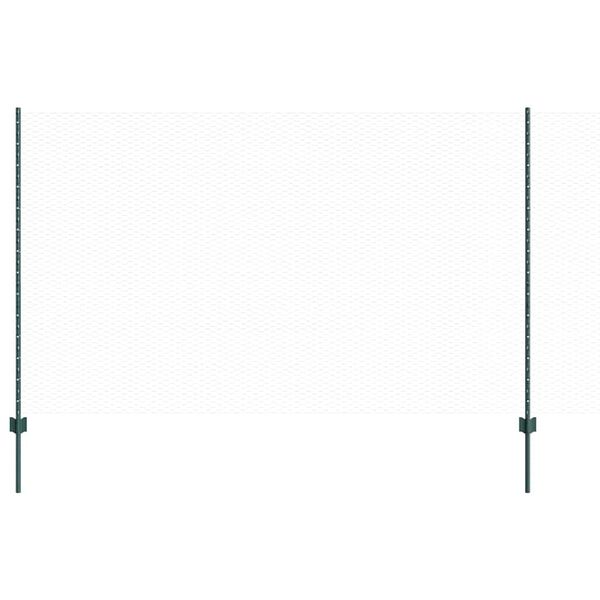 vidaXL Zaun mit Pfosten Gr&uuml;n 1,4 x 50 m Stahl und PVC