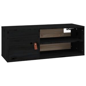 vidaXL Wandschrank Schwarz 80x30x30 cm Massivholz Kiefer